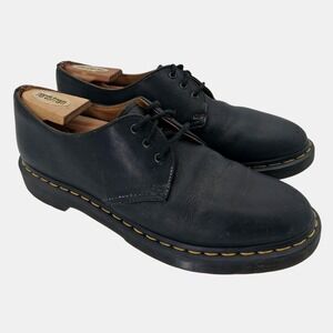 Dr Martens Dorian Shoes Mens Size 9 Black Leather Oxford Derby Lace Up AW501